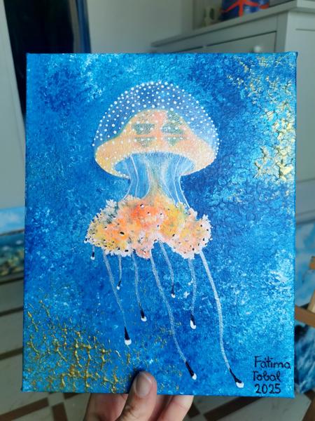 Medusa de Puntos Blancos, 20x25cm.