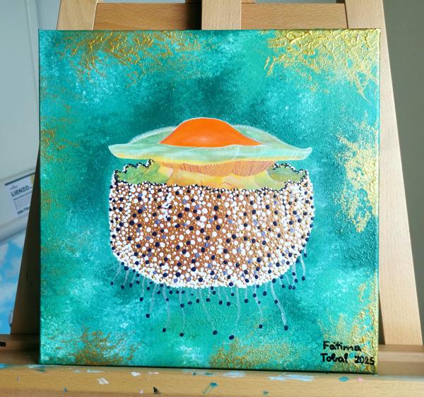 Medusa Huevo, 30x30cm.