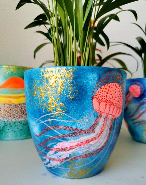 Macetero Medusa y Coral.