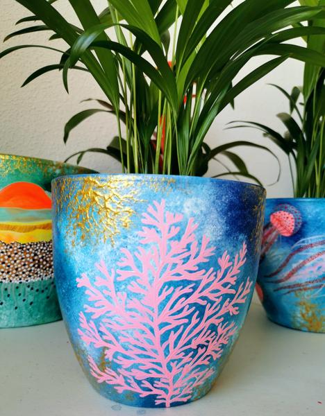 Macetero Medusa y Coral.