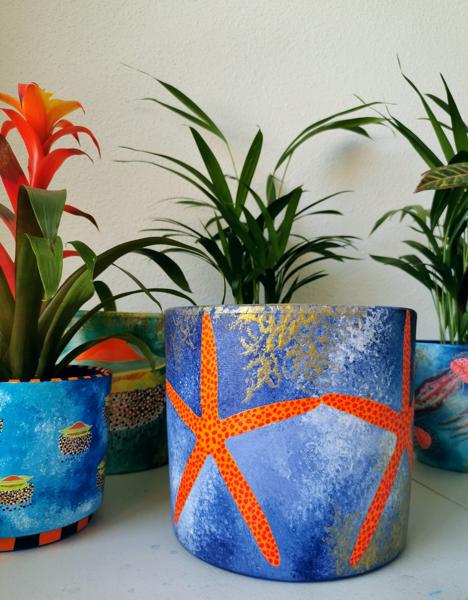 Macetero Estrellas Naranjas